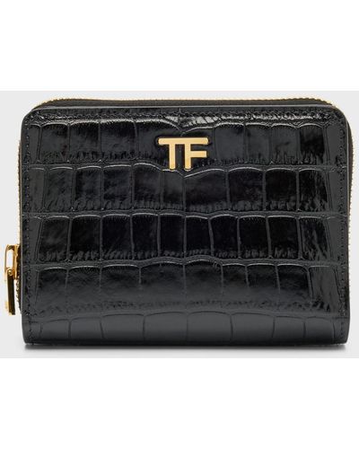 Tom Ford Tf Compact Zipped Wallet - Black