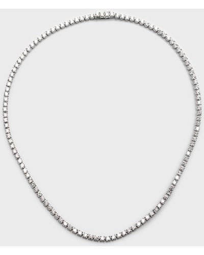 Neiman Marcus Lab Grown Diamond 18K Round Line Necklace, 16"L, 10Ctw - Natural