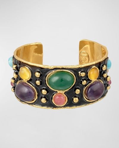 Sylvia Toledano Byzantine Cuff Bracelet With Amethyst And Onyx - Metallic