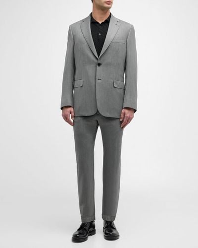 Brioni Wool Twill Suit - Gray