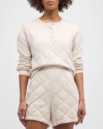 Sol Angeles Quilted Long-Sleeve Henley - Natural
