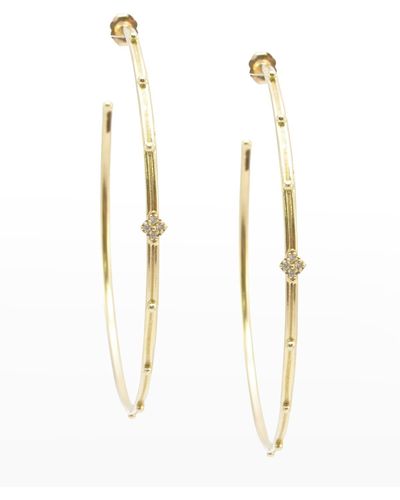 Armenta Sueno Yellow Gold Diamond Extra-large Hoop Earrings - White