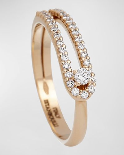 Krisonia 18k Yellow Gold Narrow Ring With Diamonds, Size 6 - White