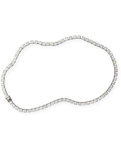 Nakard Large Tile Opera Necklace, Moonstone - White