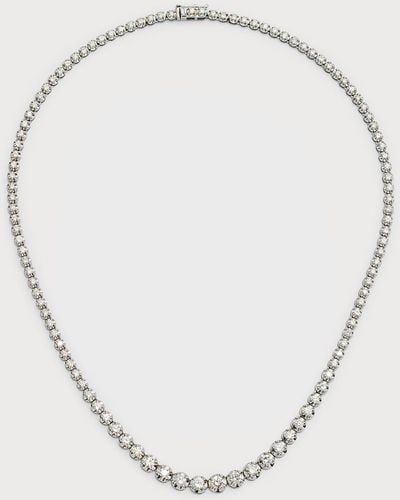 Siena Jewelry 14k White Gold Graduated Diamond Tennis Necklace - Natural
