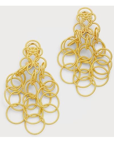Buccellati Hawaii 18k Yellow Gold Chandelier Earrings, 2"l - Metallic