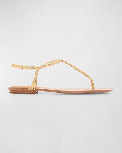 Veronica Beard Amelia Metallic Thong Slingback Sandals