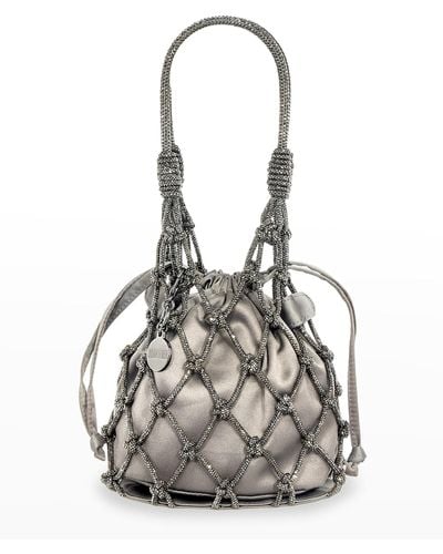 Judith Leiber Sparkle Crystal Net Top-Handle Bag - White