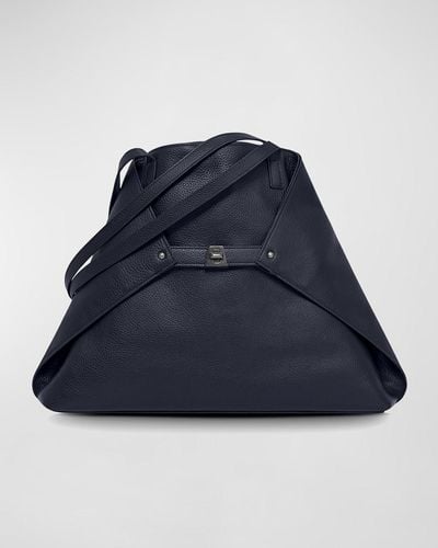 Akris Ai Medium Soft Leather Shoulder Bag - Black