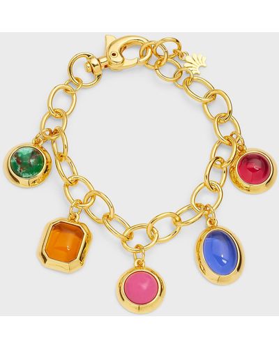 Lele Sadoughi Bezel Jewel Charm Bracelet - Metallic