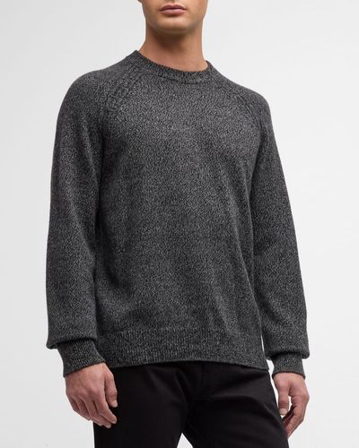 Versace Marled Cashmere Raglan Sweater - Gray
