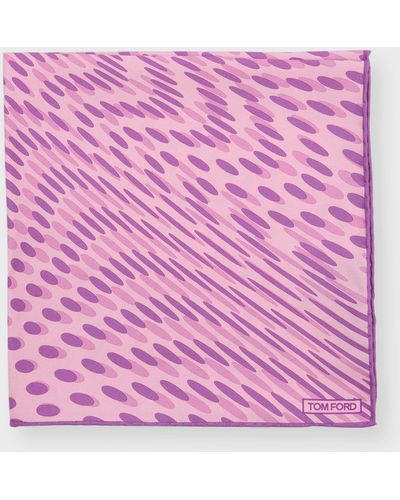 Tom Ford Printed Silk Pocket Square - Pink