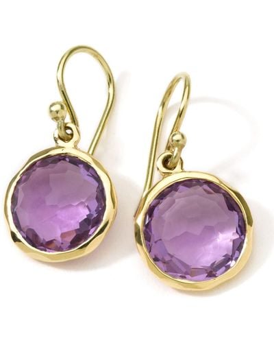 Ippolita Small Single Drop Earrings In 18k Gold - Purple