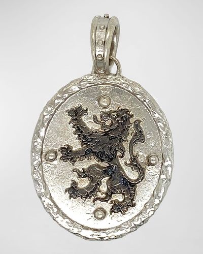 Armenta Romero Lion Medallion Pendant W/ Champagne Diamonds - Metallic