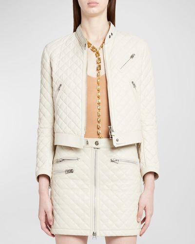 Tom Ford Quilted Leather Racer Jacket - Natural