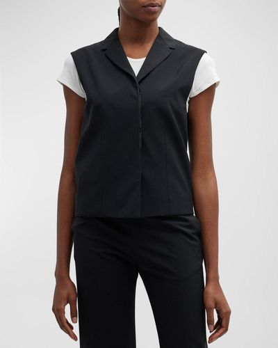 The Row Vestina Notched-collar Wool-blend Vest - Black