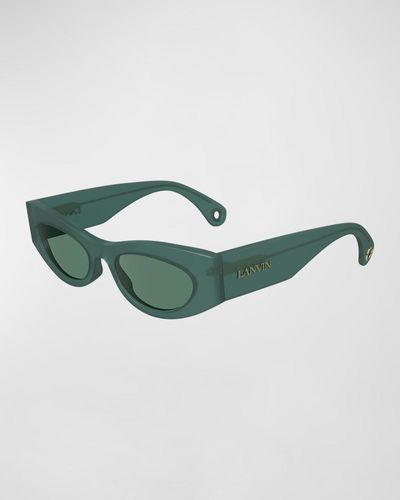 Lanvin Signature Acetate Cat-Eye Sunglasses - Green