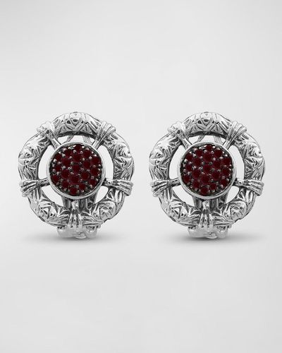 Stephen Dweck Ruby Earrings In Sterling Silver - Metallic