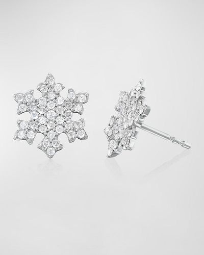 Sheryl Lowe Snowflake Diamond Stud Earrings - Metallic