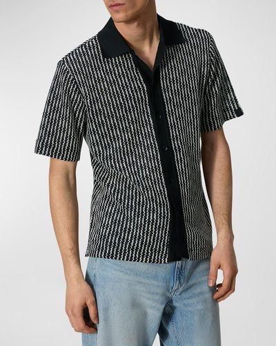 Rag & Bone Payton Crochet Button Down Shirt - Black