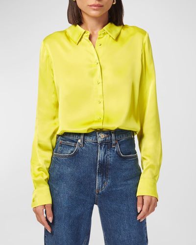 Cami NYC Crosby Silk Button-front Blouse - Blue