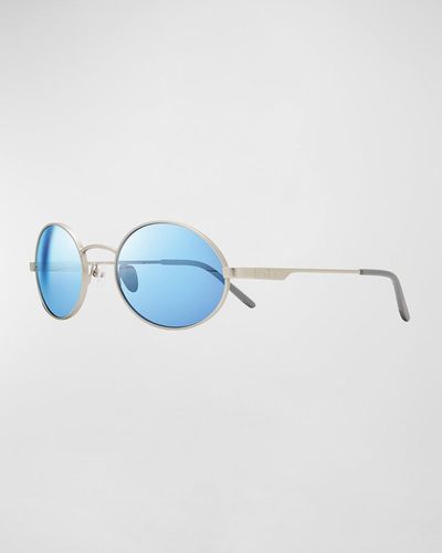 Revo Lunar Round Metal Sunglasses - Blue