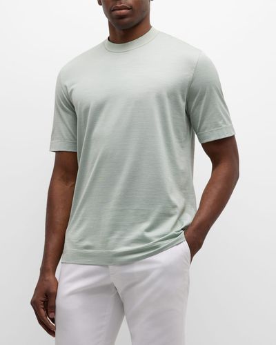 ZEGNA Silk-cotton Crewneck T-shirt - Gray