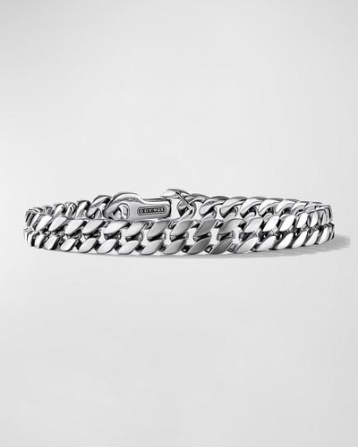 David Yurman Curb Chain Bracelet In Silver, 8mm - Metallic