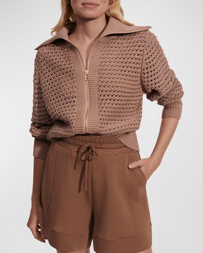 Varley Eloise Full-Zip Knit Jacket - Brown