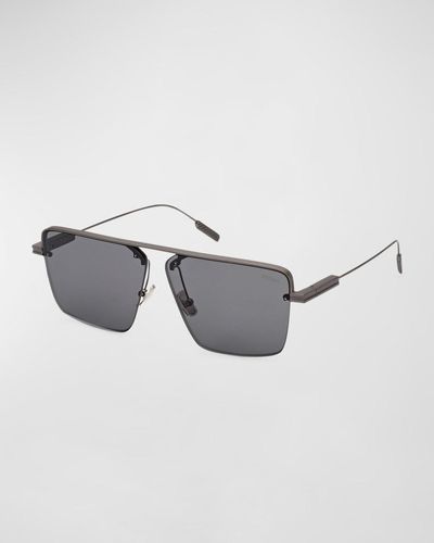 ZEGNA Metal Square Sunglasses - Metallic