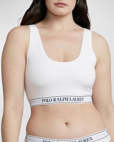 Polo Ralph Lauren Cropped Scoop-Neck Logo Tank - White