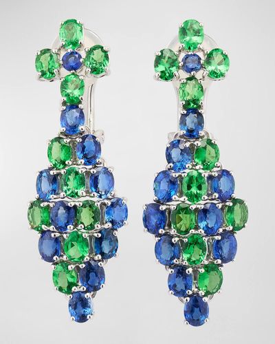 Alexander Laut 18K Sapphire And Tsavorite Drop Earrings - Green