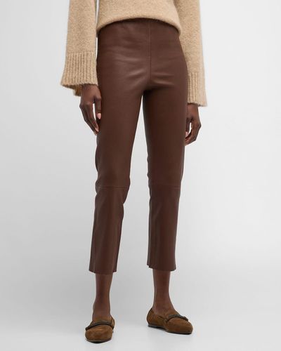 By Malene Birger Florentina Flared Leather Pants - Brown