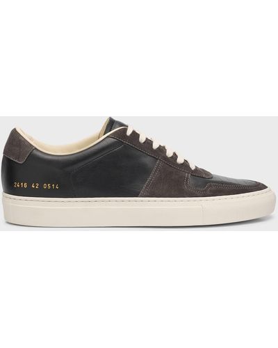 Common Projects Bball Duo Napa And Suede Low-Top Sneakers - Black