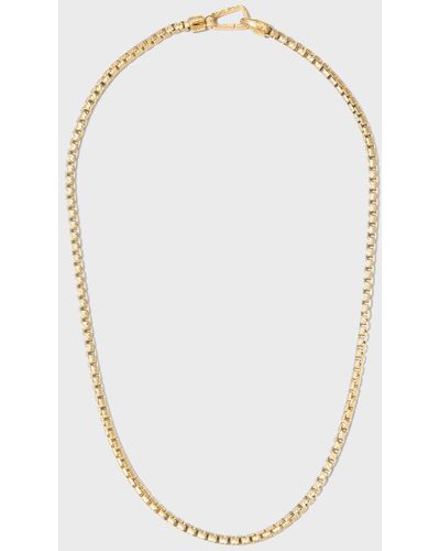 Marco Dal Maso Yellow Gold Carved Tubular Necklace With Matte Chain, 52cm - White