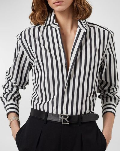 Ralph Lauren Collection Capri Stripe Button-Down Shirt - White