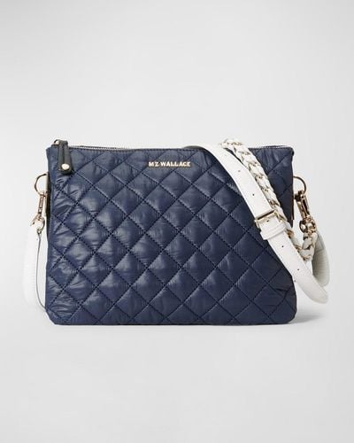 MZ Wallace Crosby Pippa Large Quilted Shoulder Bag - Blue