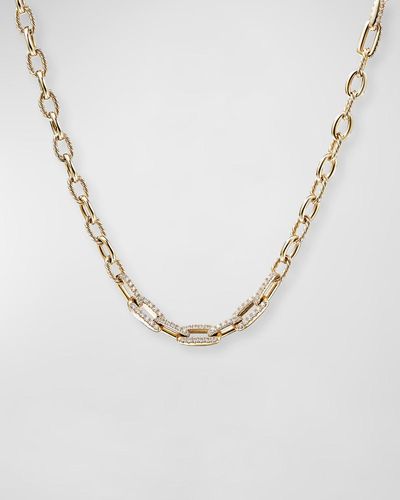 David Yurman Stax Convertible Chain Necklace/bracelet With Diamonds In 18k Yellow Gold - Metallic