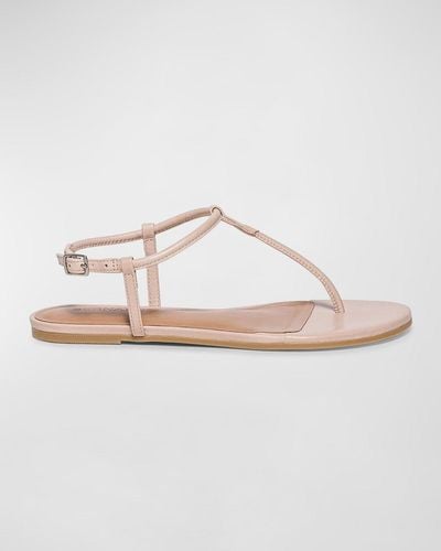 Bernardo Leather Slingback Thong Sandals - White