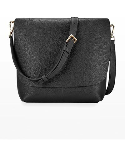 Gigi New York Andy Flap Leather Crossbody Bag - Black