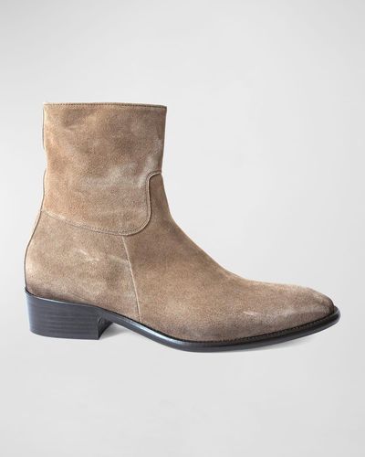 Jo Ghost Paun Newman Suede Ankle Boots - Natural