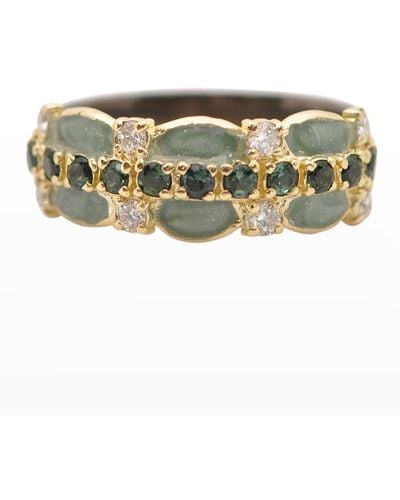 Armenta Old World Jade Enamel Scalloped Band - Multicolor