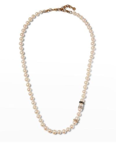 Sydney Evan Freshwater Necklace W/ And Diamonds - White