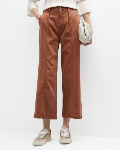 PAIGE Brooklyn Cropped Weekender Pants - Brown