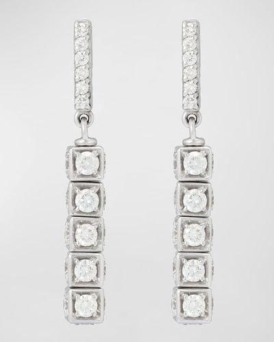 Miseno Faro Long Drop Earrings With Diamonds - White