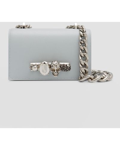 Alexander McQueen Mini Skull Jewel Chain Satchel Bag - Gray