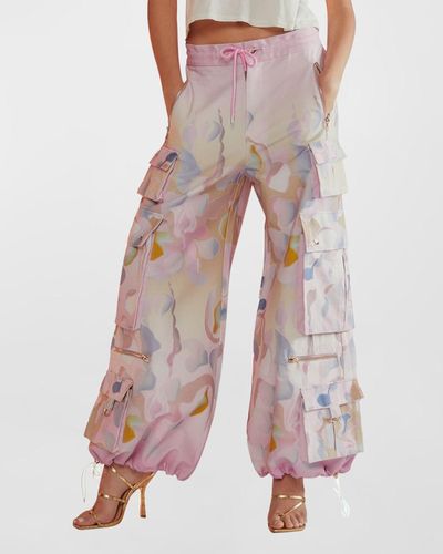 Cynthia Rowley Printed Cotton Twill Cargo Pants - Multicolor
