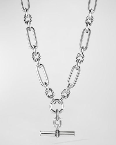 David Yurman Lexington Chain Necklace With Diamonds - White