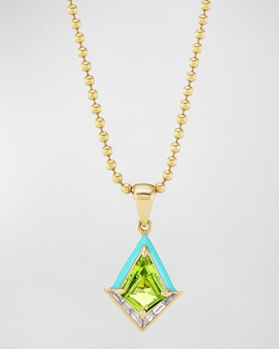 Emily P. Wheeler Twinkle Necklace In 18k Yellow Gold And Peridot 16"l - White