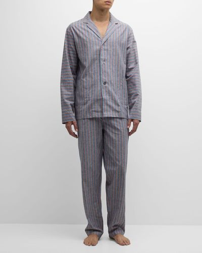 Paul Smith Cotton-Linen Long Pajama Set - Gray